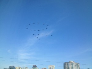 Helicopters forming a 70!